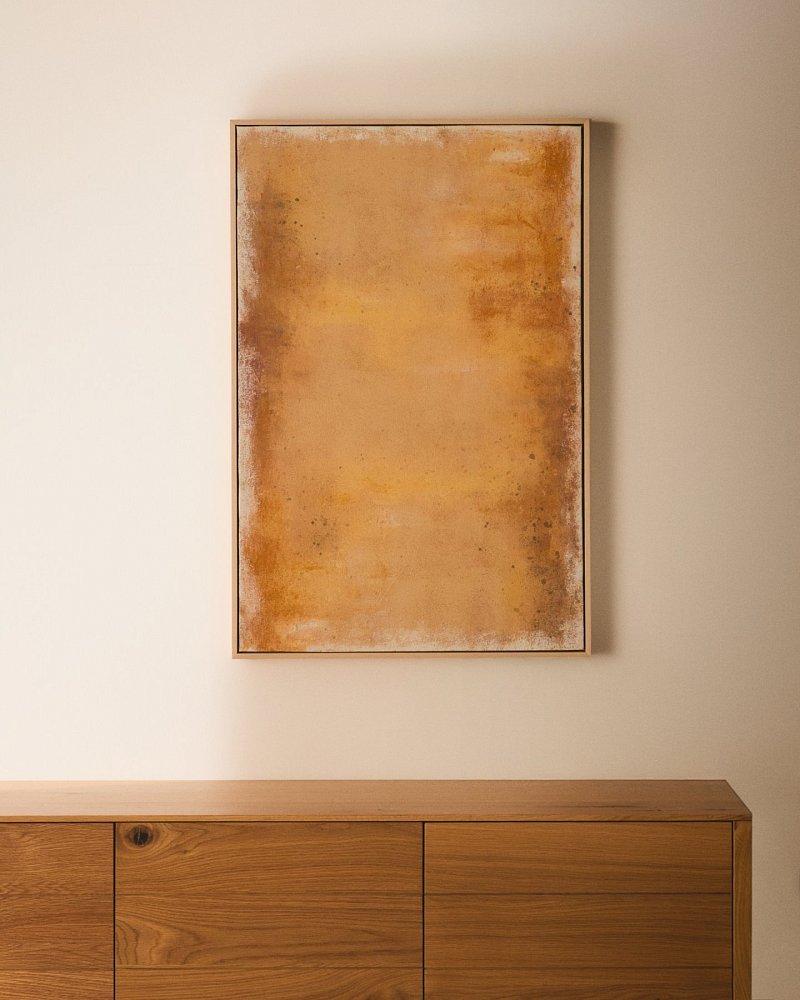Абстрактная картина Selnar желтая 60 x 90 см