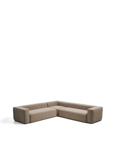 Угловой диван Blok из коричневой синели, 5 мест, 320 x 320 см
