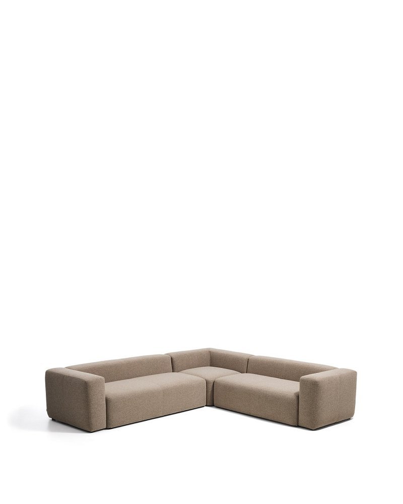 Угловой диван Blok из коричневой синели, 5 мест, 320 x 290 см