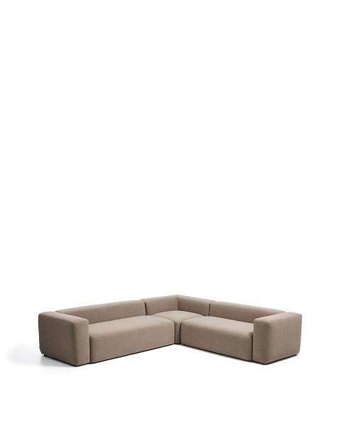 Угловой диван Blok из коричневой синели, 5 мест, 320 x 290 см