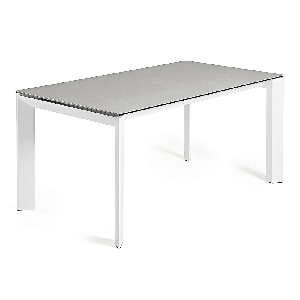 Стол Atta 160 (220) x90 белый керамика