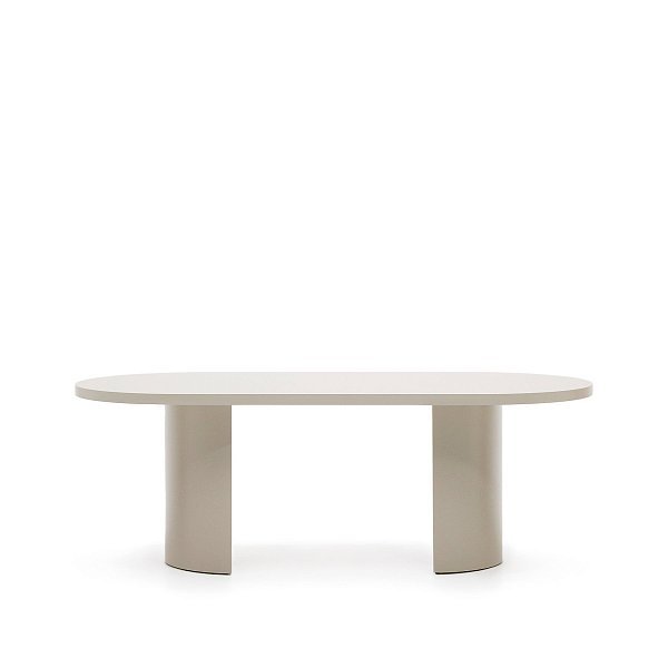 Стол Nealy из лакированного МДФ в отделке экрю, 200 x 100