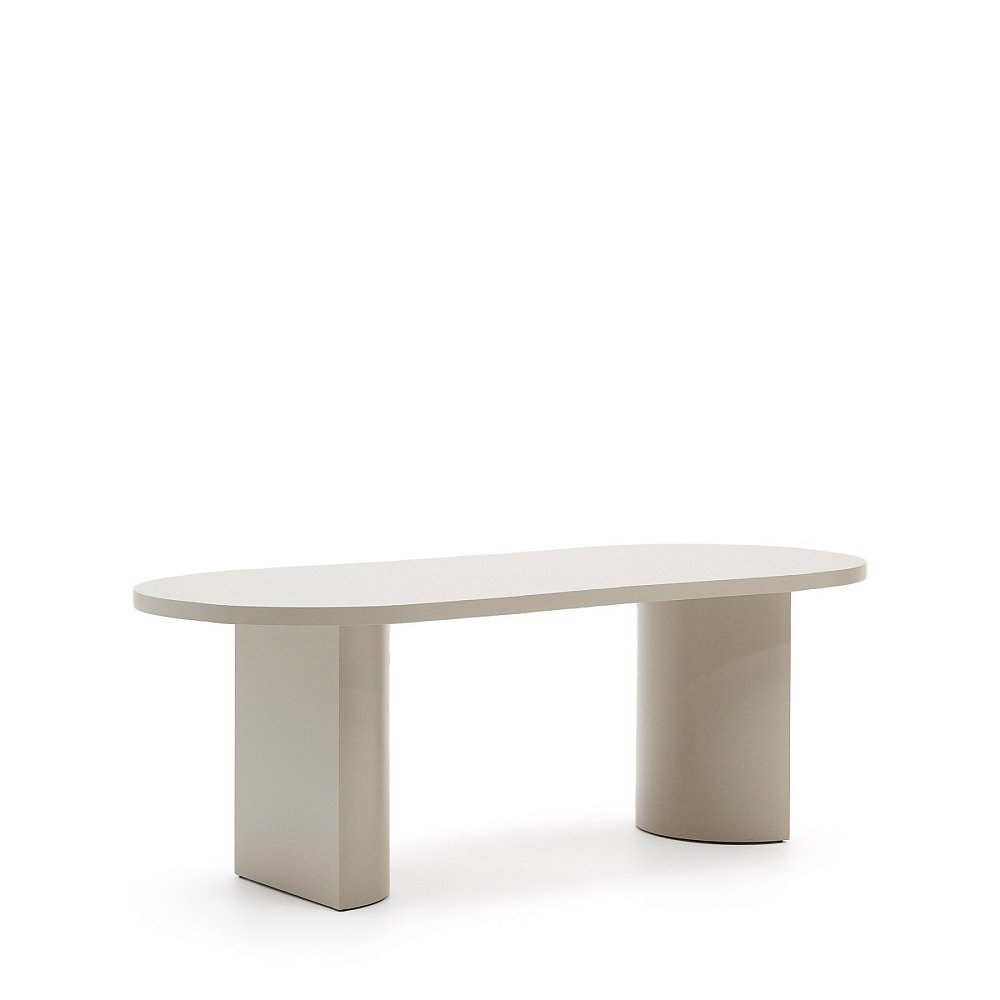 Стол Nealy из лакированного МДФ в отделке экрю, 200 x 100