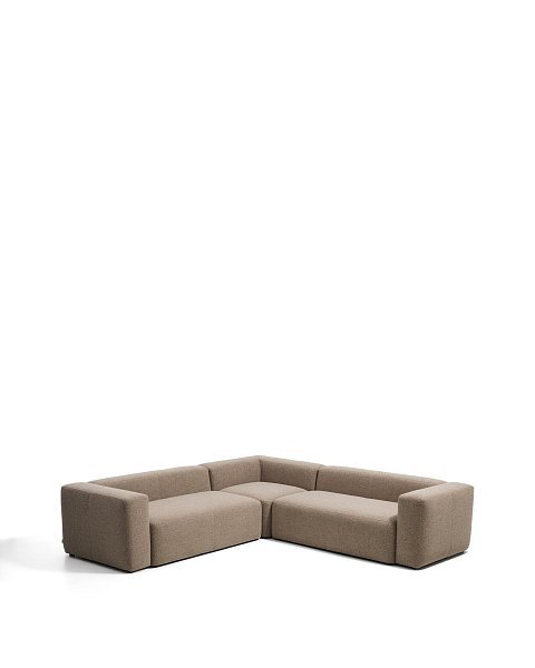 Угловой диван Blok из коричневой синели, 4 места, 290 x 290 см