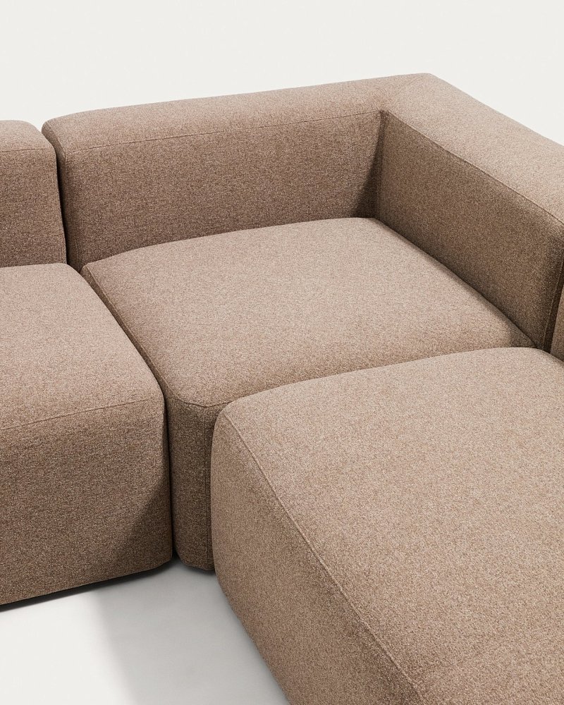 Угловой диван Blok из коричневой синели, 4 места, 290 x 290 см