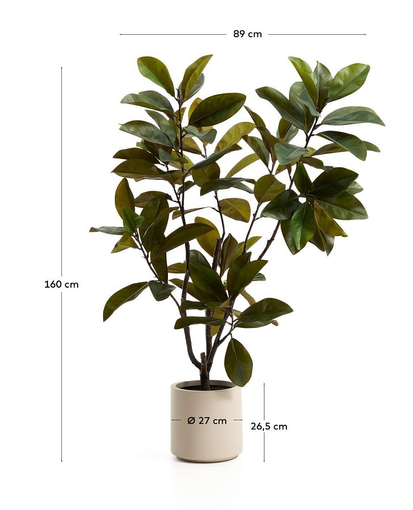 Искусственное растение Magnolia в белом горшке, 160 см