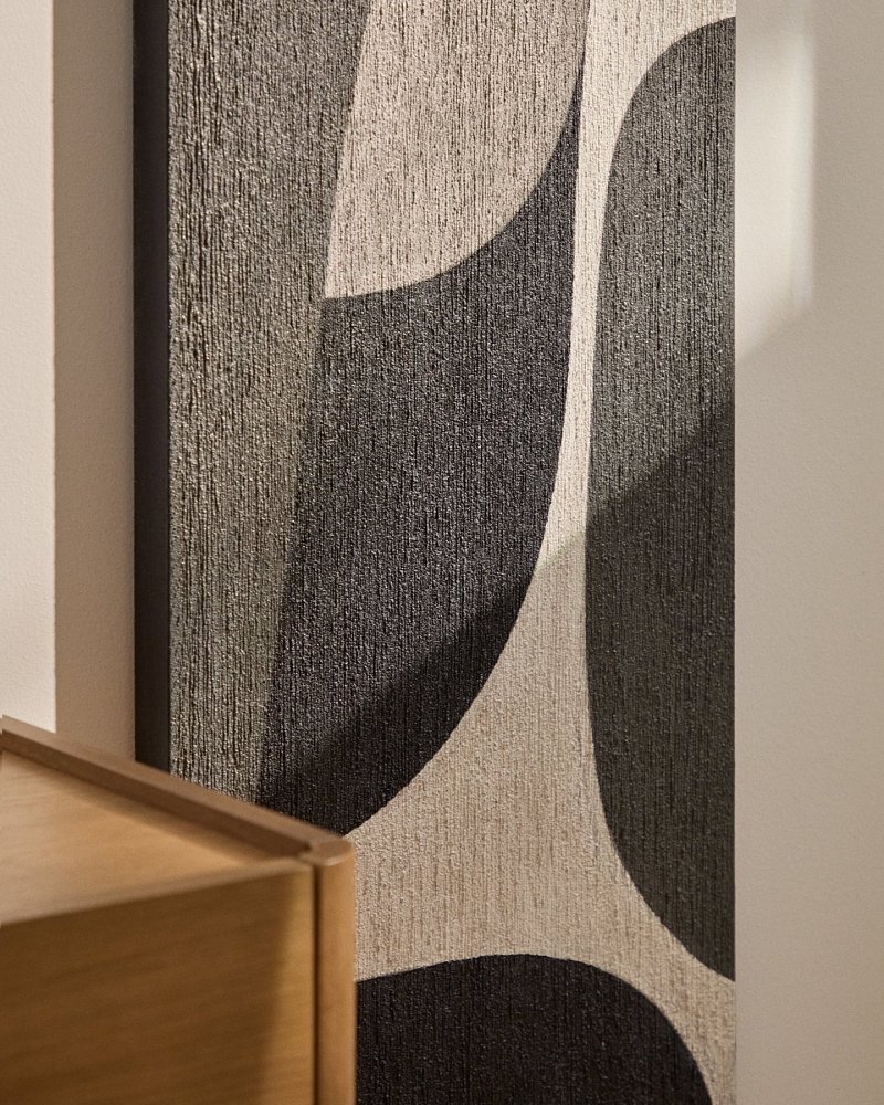 Абстрактная черно-белая картина Onure, 45 x 180 см