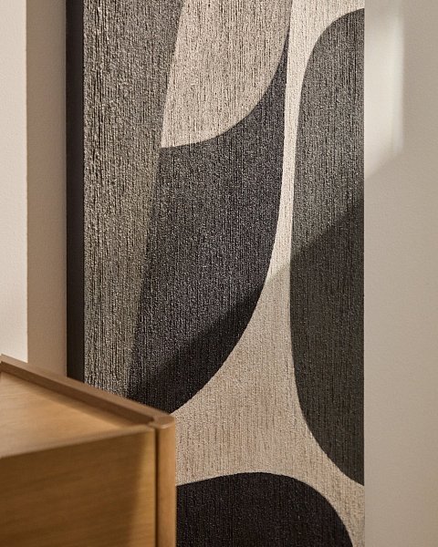 Абстрактная черно-белая картина Onure, 45 x 180 см