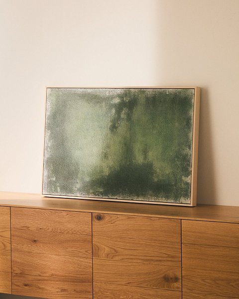 Абстрактная картина Selnar зеленая 60 x 90 см
