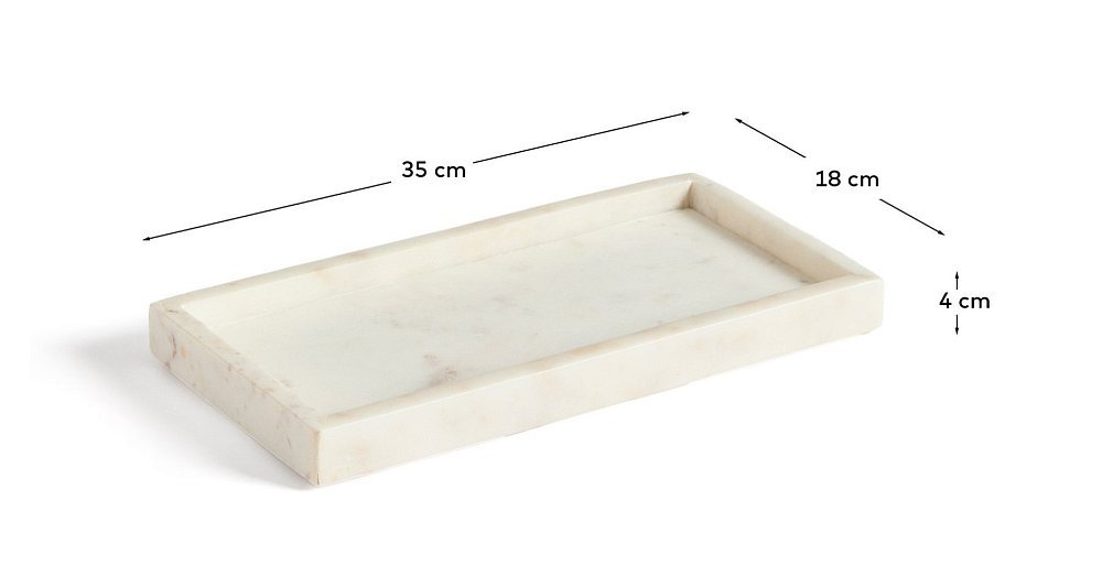 Поднос Serela из белого мрамора 35 x 18 см