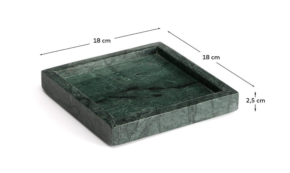 Поднос Serela из зеленого мрамора 18 x 18 см