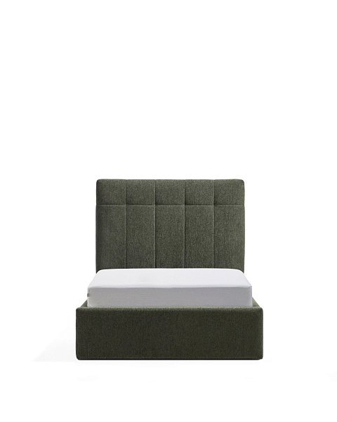 Кровать Darnela из шенилла цвета мха, для матраса 90 x 200 см