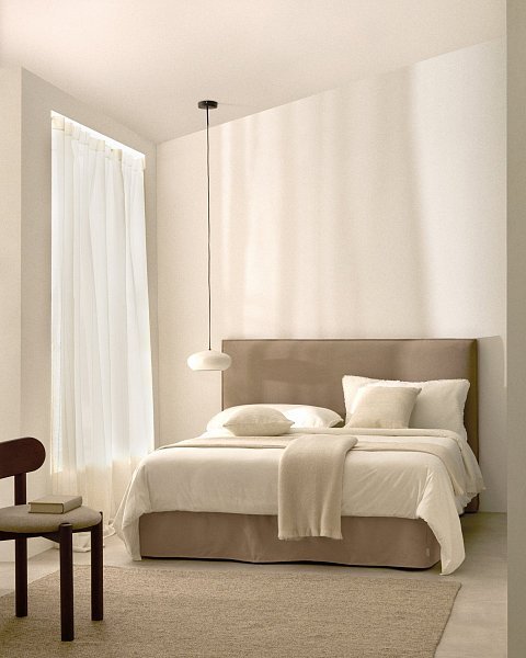 Jaira Кровать коричневого цвета со съемным чехлом для матраса размером 160 х 200