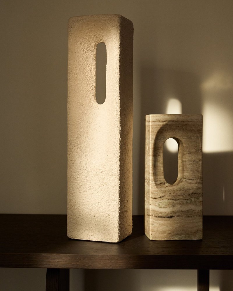 Скульптура Vriona из папье-маше цвета экрю 11 x 44,5 см