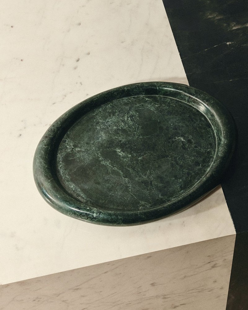 Поднос Lenorel из зеленого мрамора 30 x 23 см