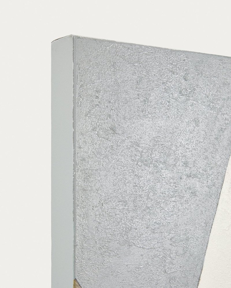 Абстрактный холст Marvilo серо-горчичного цвета 120 x 200 см