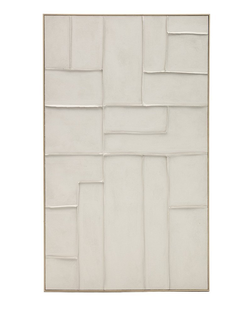 Klis Картина из белого льна с геометрическими фигурами, 120 х 200