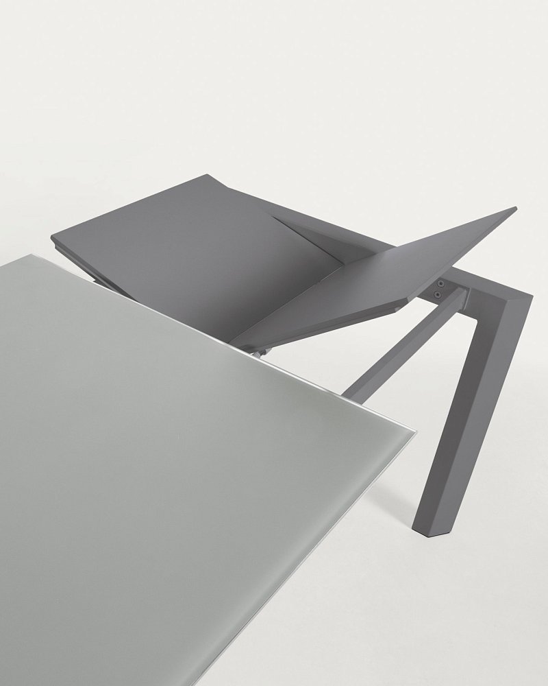 Стол Atta 140 (200) x90 темно-серый, стекло
