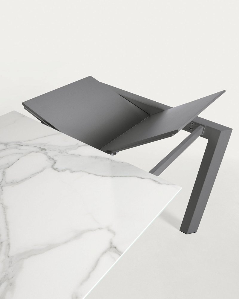 Стол Atta 160 (220) x90 антрацит, керамика