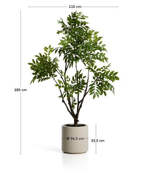 Искусственное дерево Rhus в белом горшке, 185 см