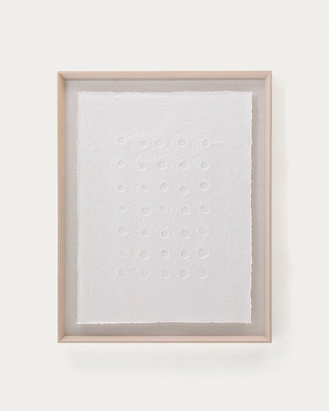Olvin Абстрактная картина на белой бумаге с рельефным рисунком 73,6 x 93,6 см