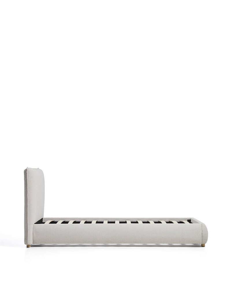 Кровать Elero из шенилла цвета экрю для матраса 90 x 200 см