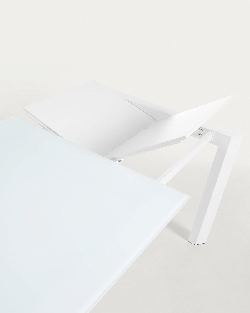 ATTA Стол 160 (220) x90 белое стекло