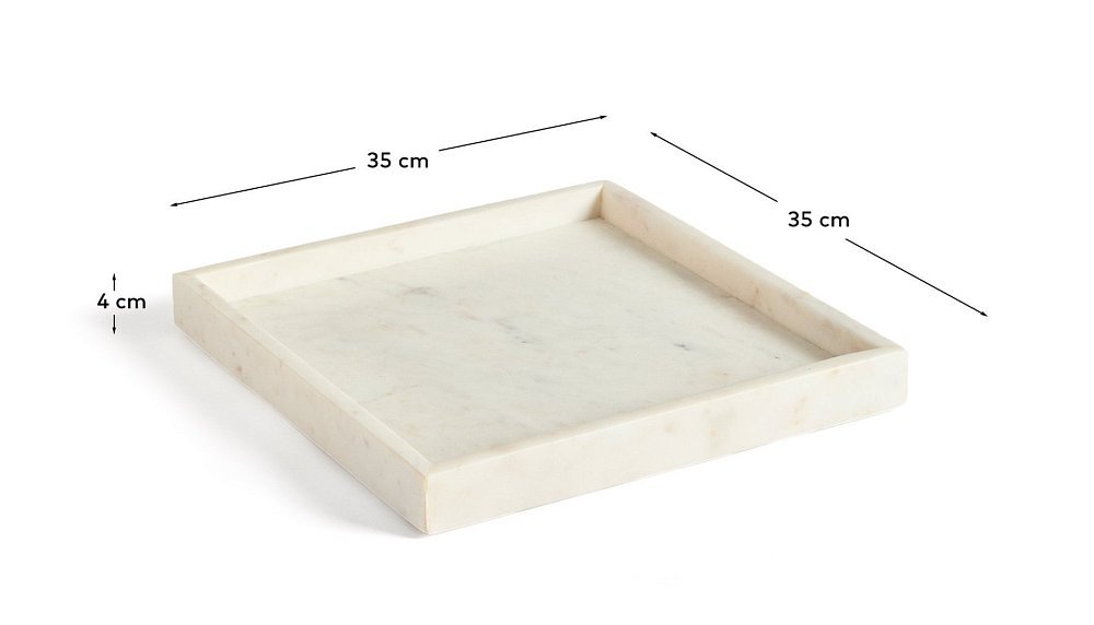 Поднос Serela из белого мрамора 35 x 35 см