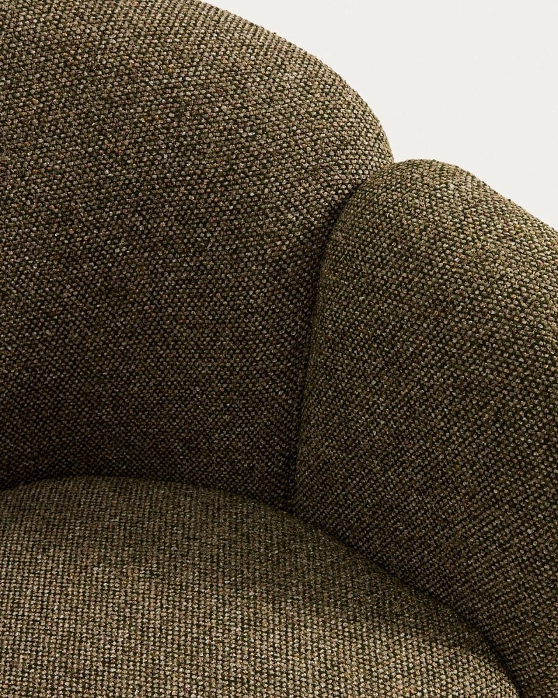 Кресло Corvena из оливково-зеленого шенилла, 85 см