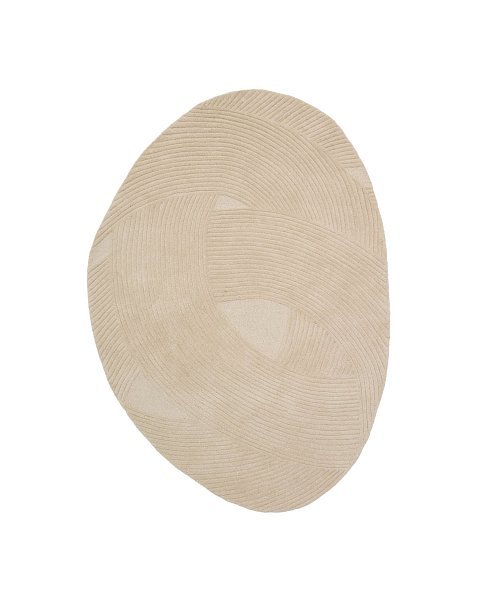 Белый шерстяной ковер Domm 160 x 230 см