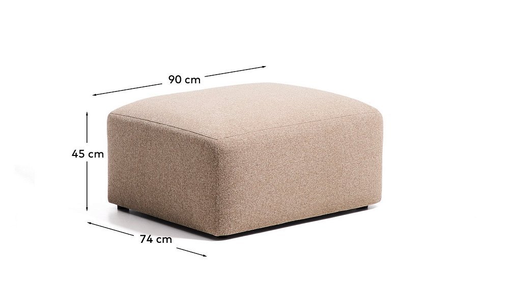 Пуф для ног Blok из коричневой синели, 90 x 74 см
