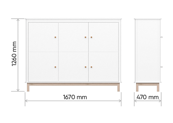 Шкаф Classic низкий (молочный)