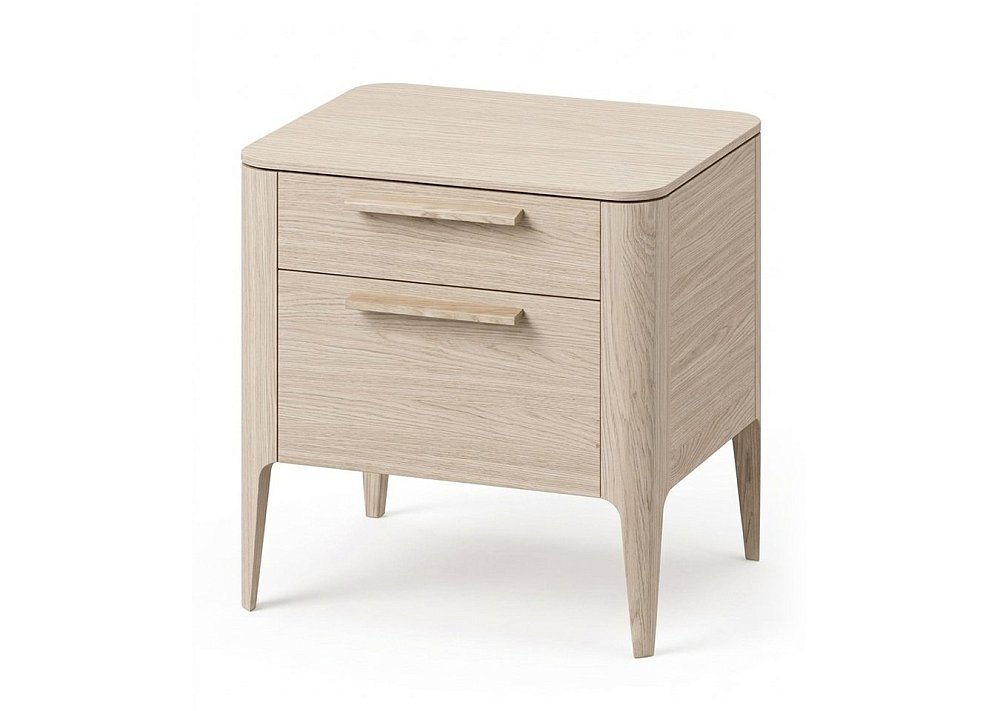 Тумба прикроватная Type oak 2 ящика ширина 50 см (беленый дуб)