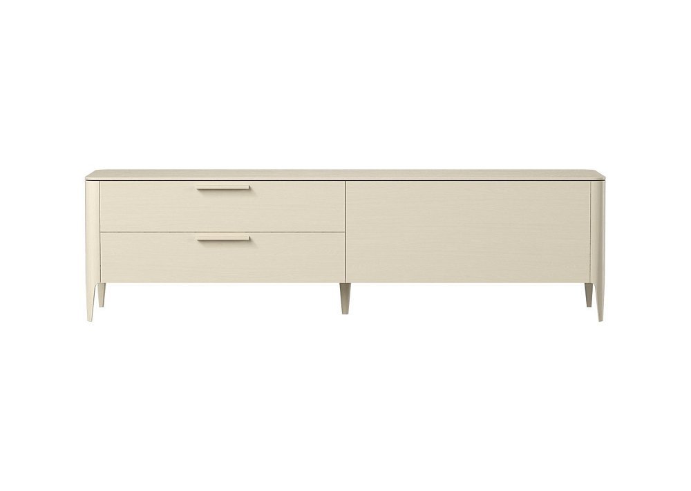Тумба Type oak под ТВ 2 ящика откидная дверь (молочный)
