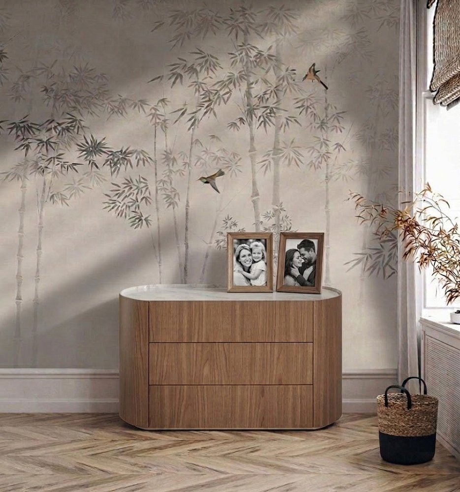 Комод Lagom 3 ящика ширина 120 см (натуральный дуб, камень LC)