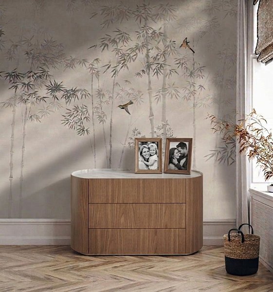 Комод Lagom 3 ящика ширина 120 см (натуральный дуб, камень LC)