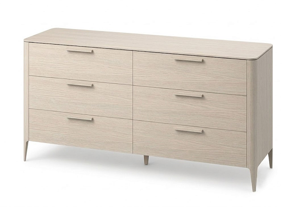 Комод Type oak 6 ящиков ширина 140 см (беленый дуб)