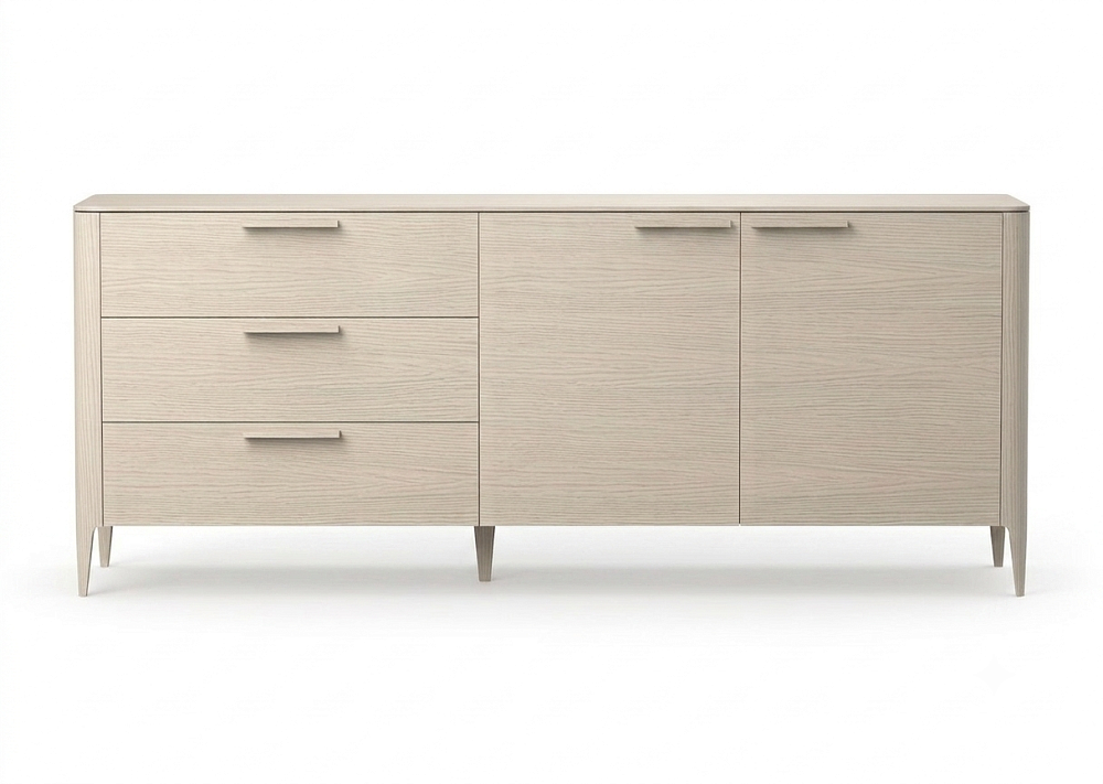 Тумба Type oak 3 ящика 2 двери L (беленый дуб)