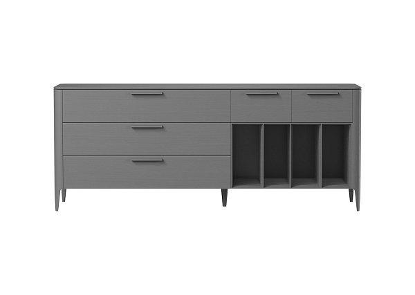 Тумба Type oak 5 ящиков 4 полки ширина 200 см (серый)