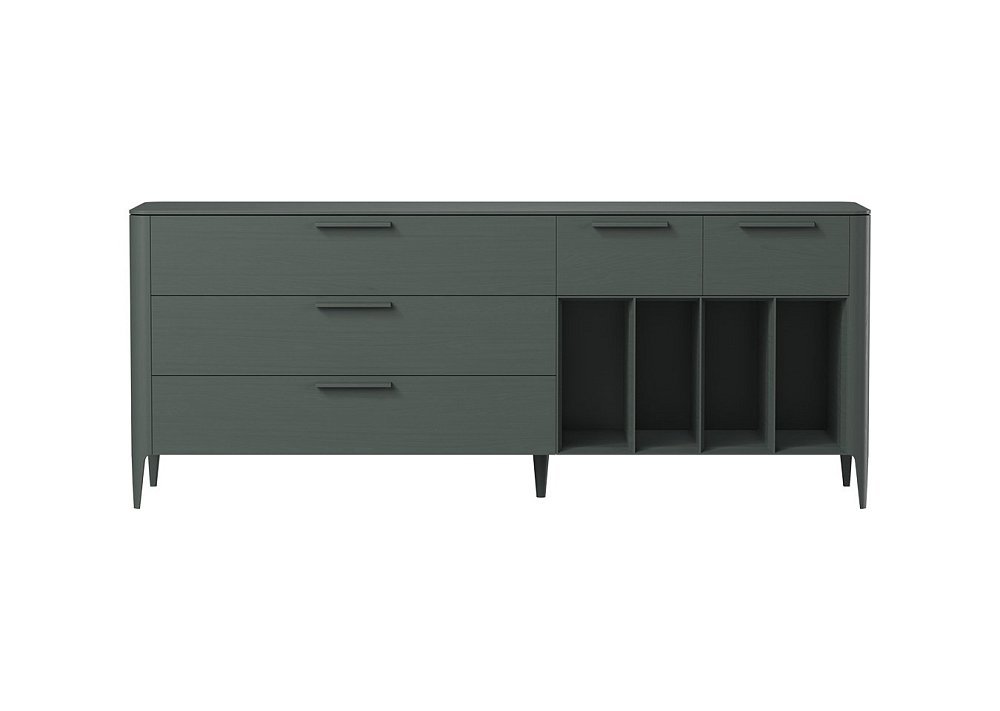 Тумба Type oak 5 ящиков 4 полки ширина 200 см (темно-серый)