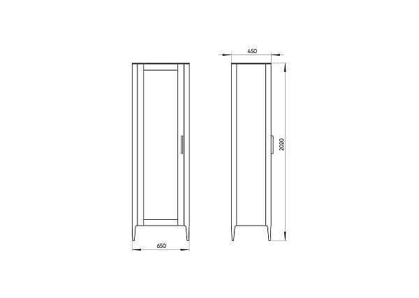 Витрина Type oak стеклянная высота 200 см L (натуральный дуб)