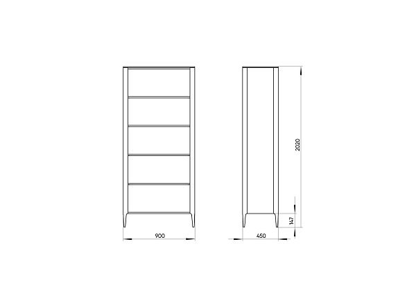 Стеллаж Type высота 200 см (серый)