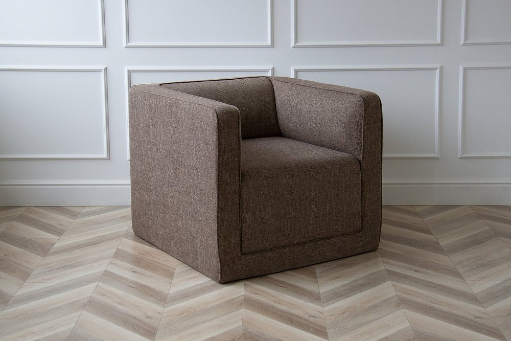 Кресло Cube (коричневый, рогожка)