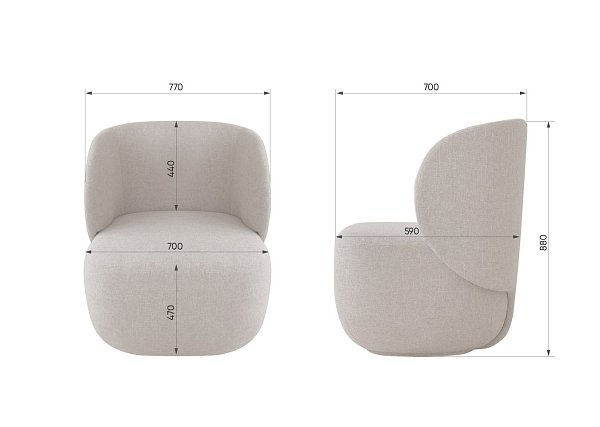 Кресло Ellipse E5.1 антивандальная ткань (розовый)