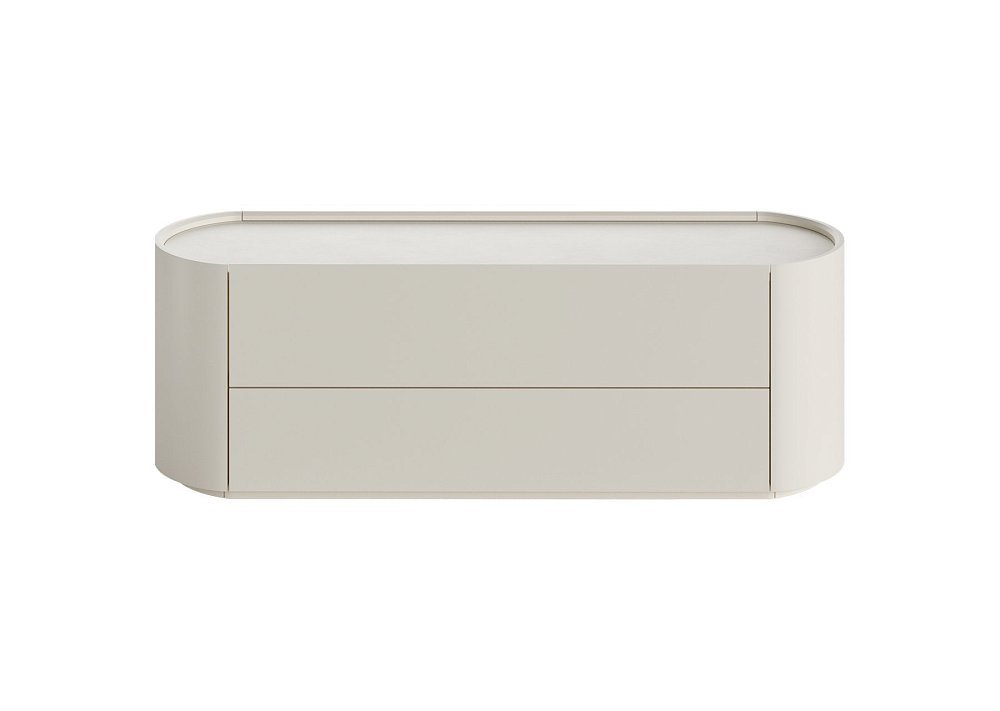 Тумба Lagom под ТВ 2 ящика ширина 140 см (молочный)