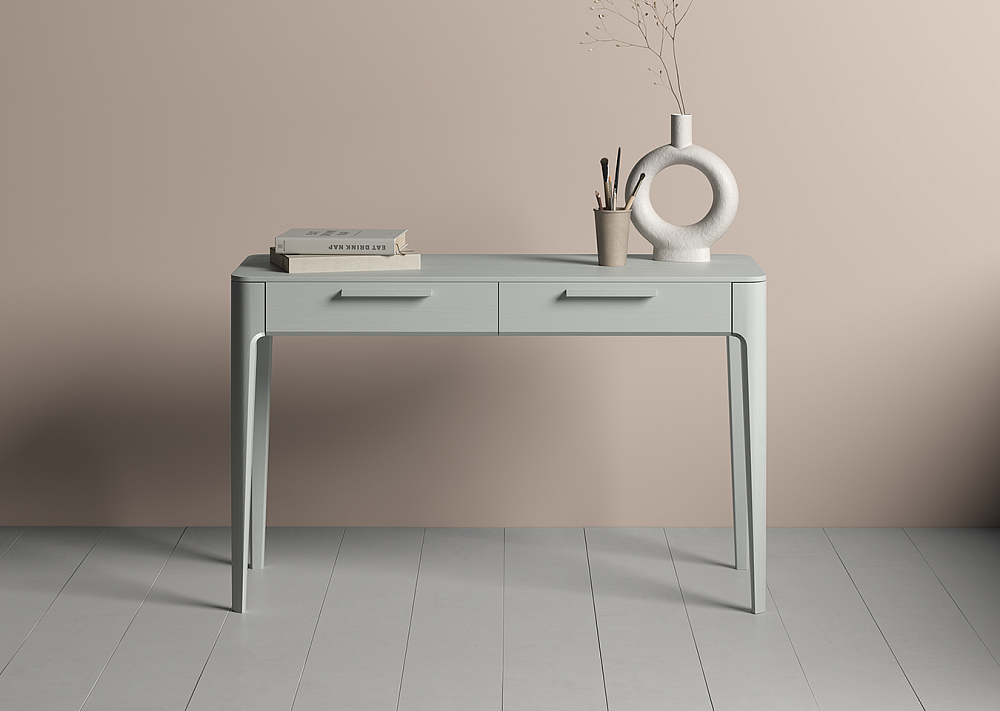 Консоль Type oak 2 ящика ширина 120 см (светло-серый)