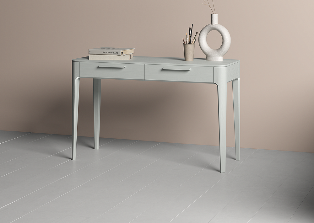Консоль Type oak 2 ящика ширина 120 см (светло-серый)