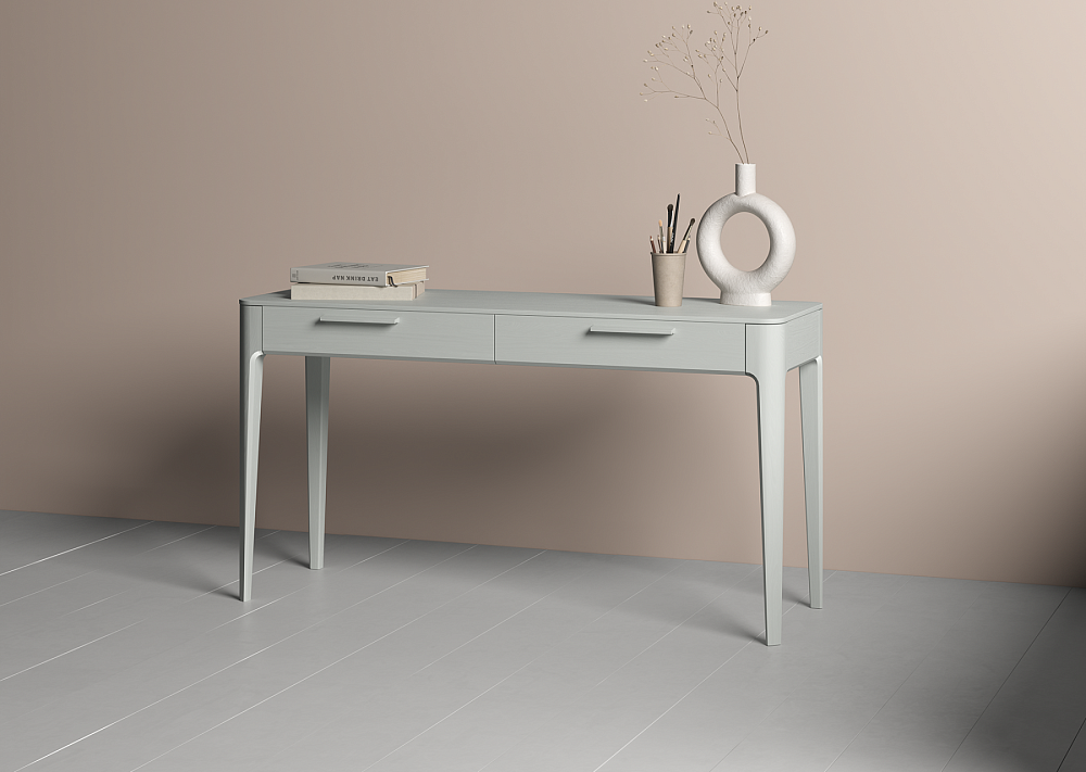 Консоль Type oak 2 ящика ширина 140 см (светло-серый)