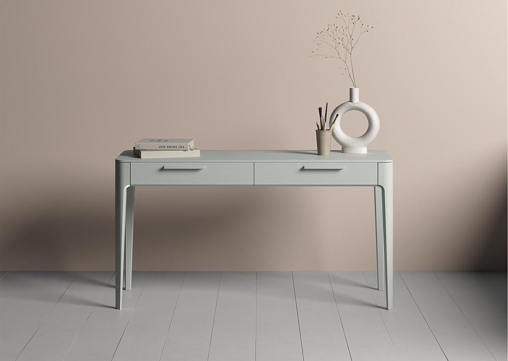 Консоль Type oak 2 ящика ширина 140 см (светло-серый)