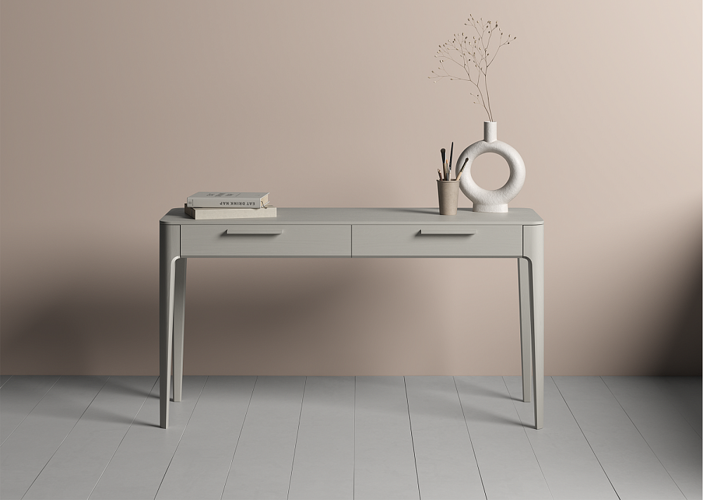 Консоль Type oak 2 ящика ширина 140 см (серо-бежевый)